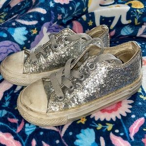 Silver glitter Converse
